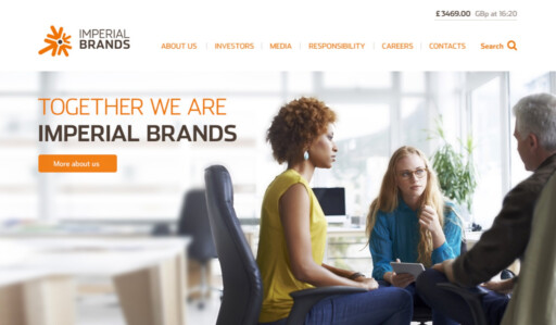 Imperial Brands homepage Design und Entwicklung Case