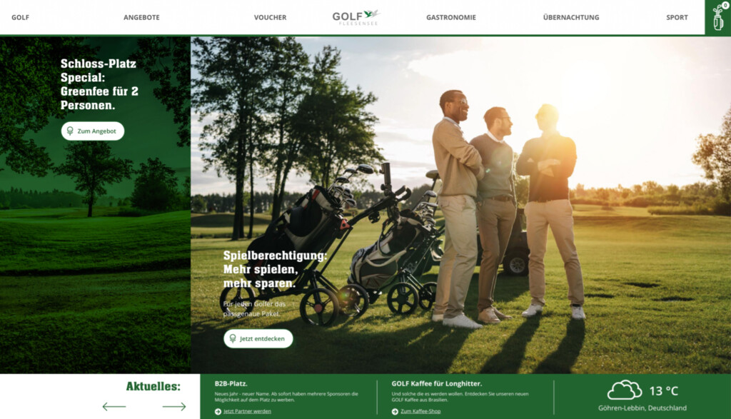 Webdesign Agentur Referenzen FLOW4 – golf fleesense – FLOW4 Webagentur Hamburg