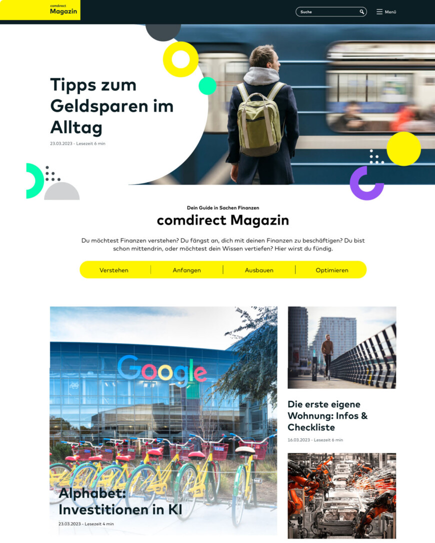 webdesign referenz comdirect bank