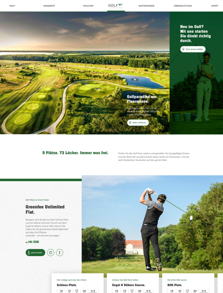 Golf Fleesensee Webdesign Referenz FLOW4 Webdesign und Online Marketing Agentur Hamburg