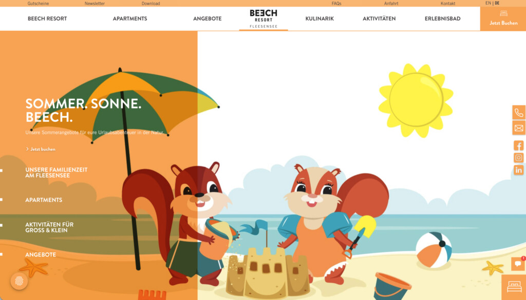 FLOW4 Webdesign Agentur Referenz Beech Resort Fleesensee Homepage
