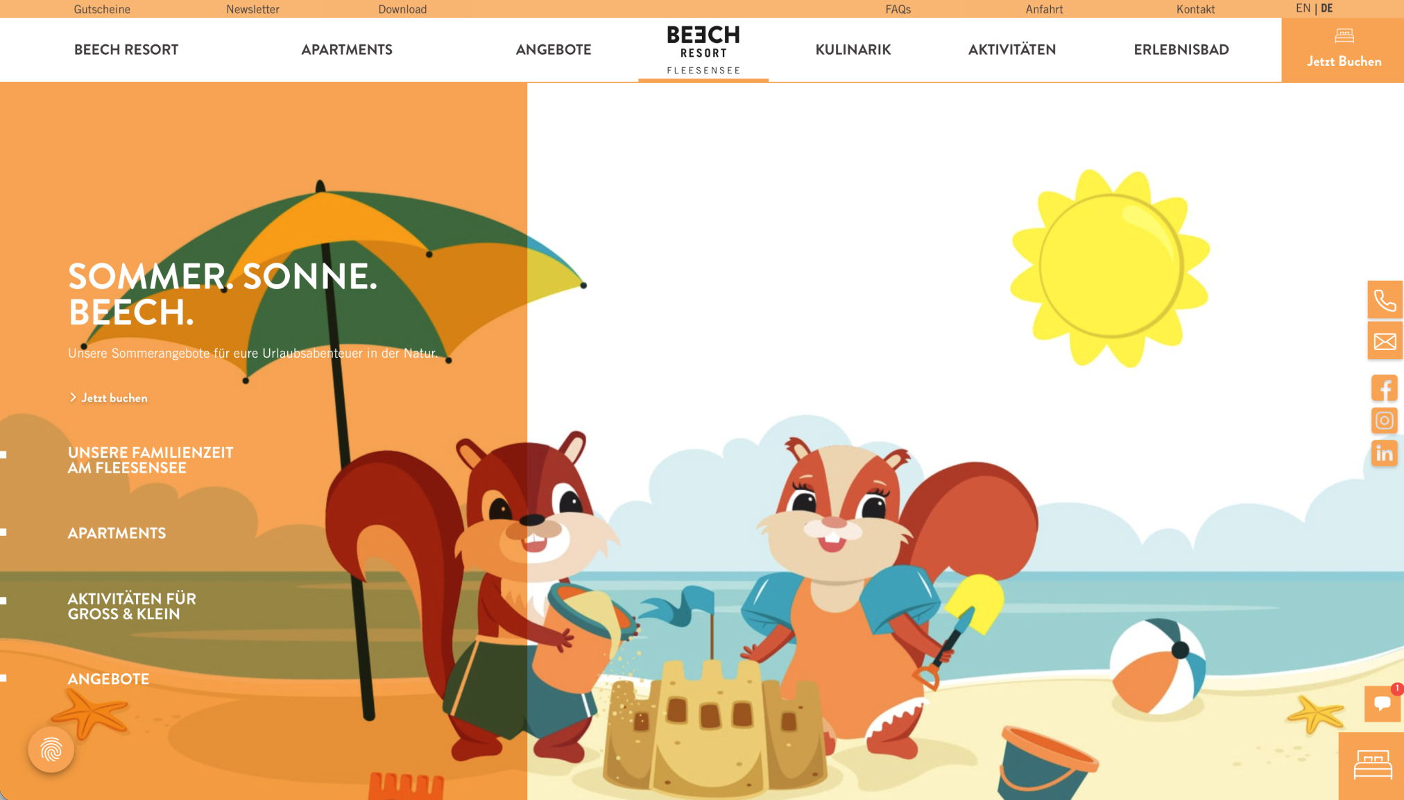 FLOW4 Webdesign Agentur Referenz Beech Resort Fleesensee Homepage