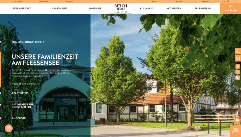 FLOW4 Webdesign Agentur Referenz Beech Resort Fleesensee Homepage