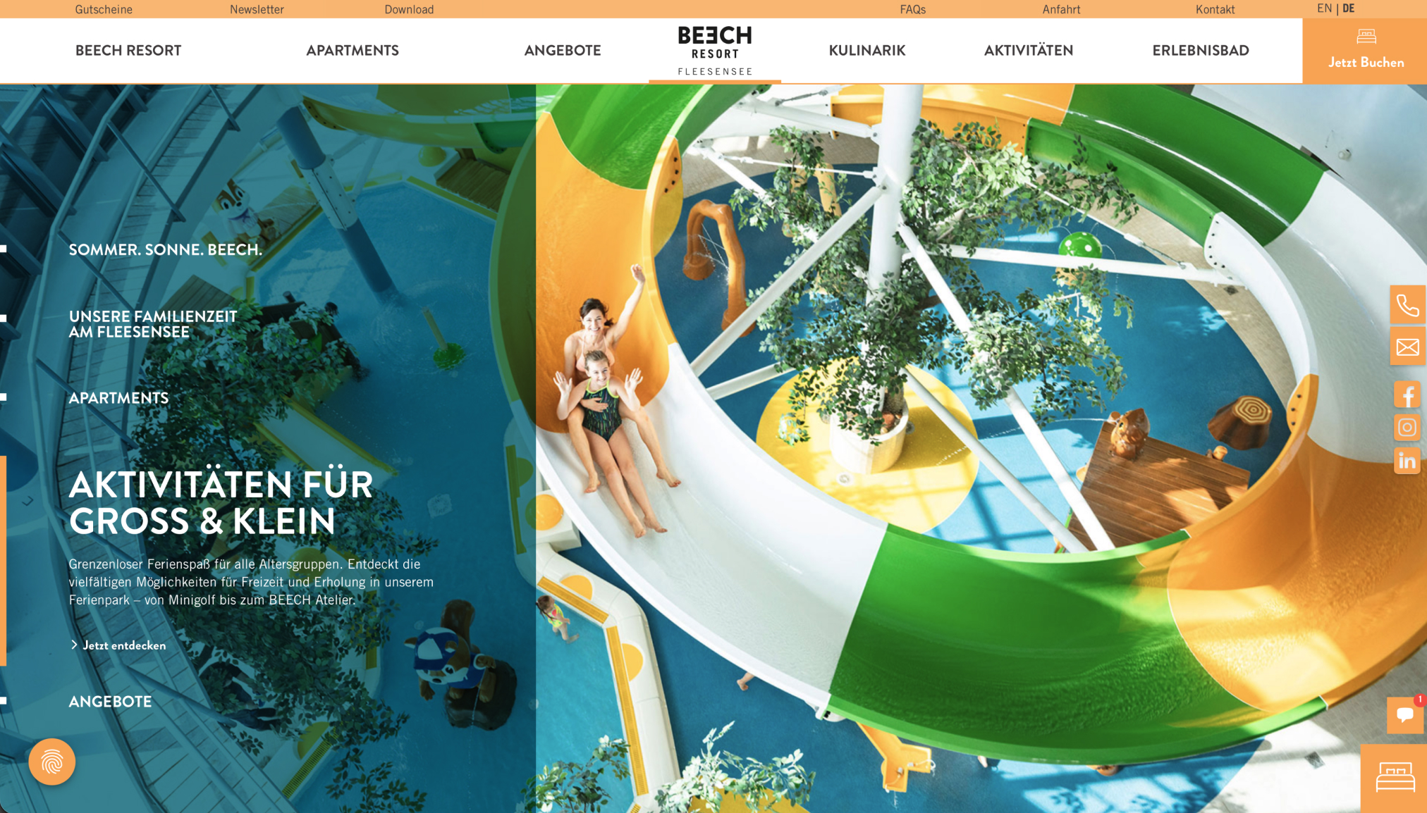 FLOW4 Webdesign Agentur Referenz Beech Resort Fleesensee Homepage