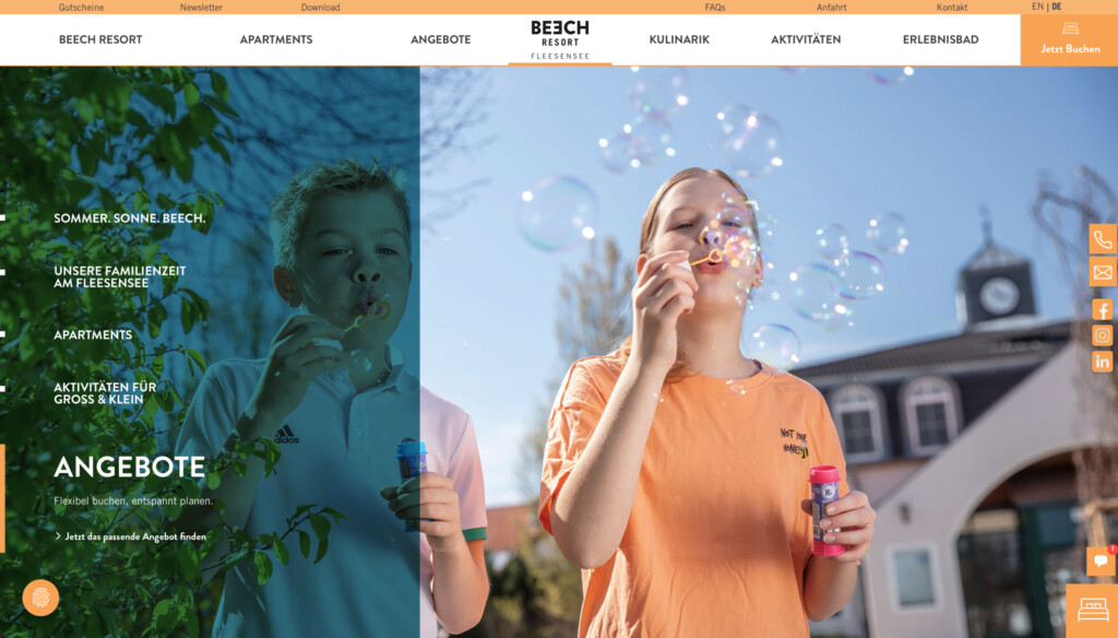 FLOW4 Webdesign Agentur Referenz Beech Resort Fleesensee Homepage