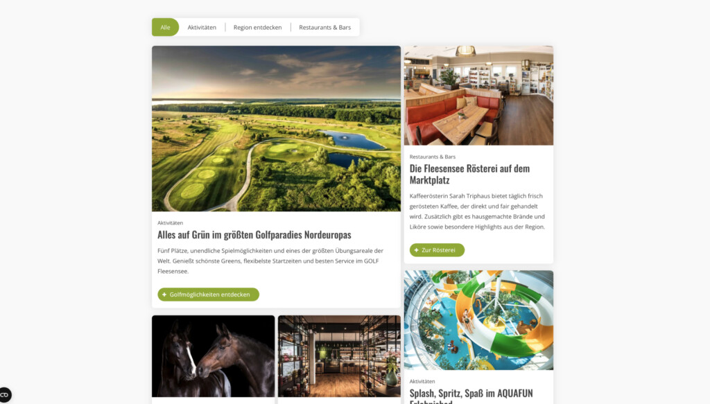 FLOW4 Webdesign Referenz Kunde Fleesensee. Projekt Fleesensee.de blog