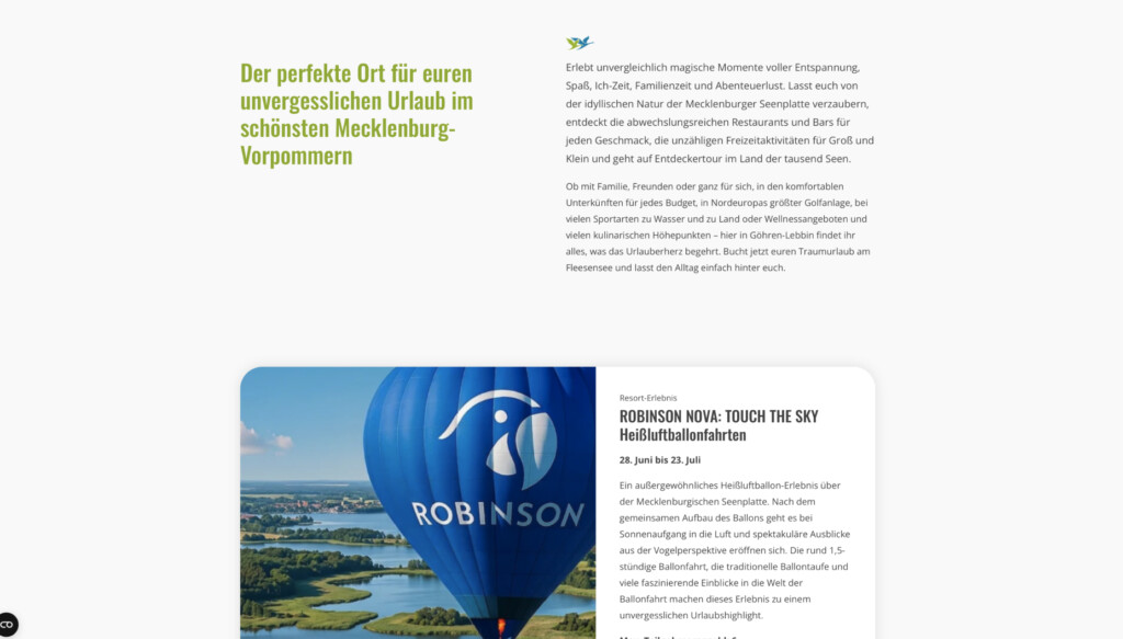 FLOW4 Webdesign Referenz Kunde Fleesensee. Projekt Fleesensee.de blog