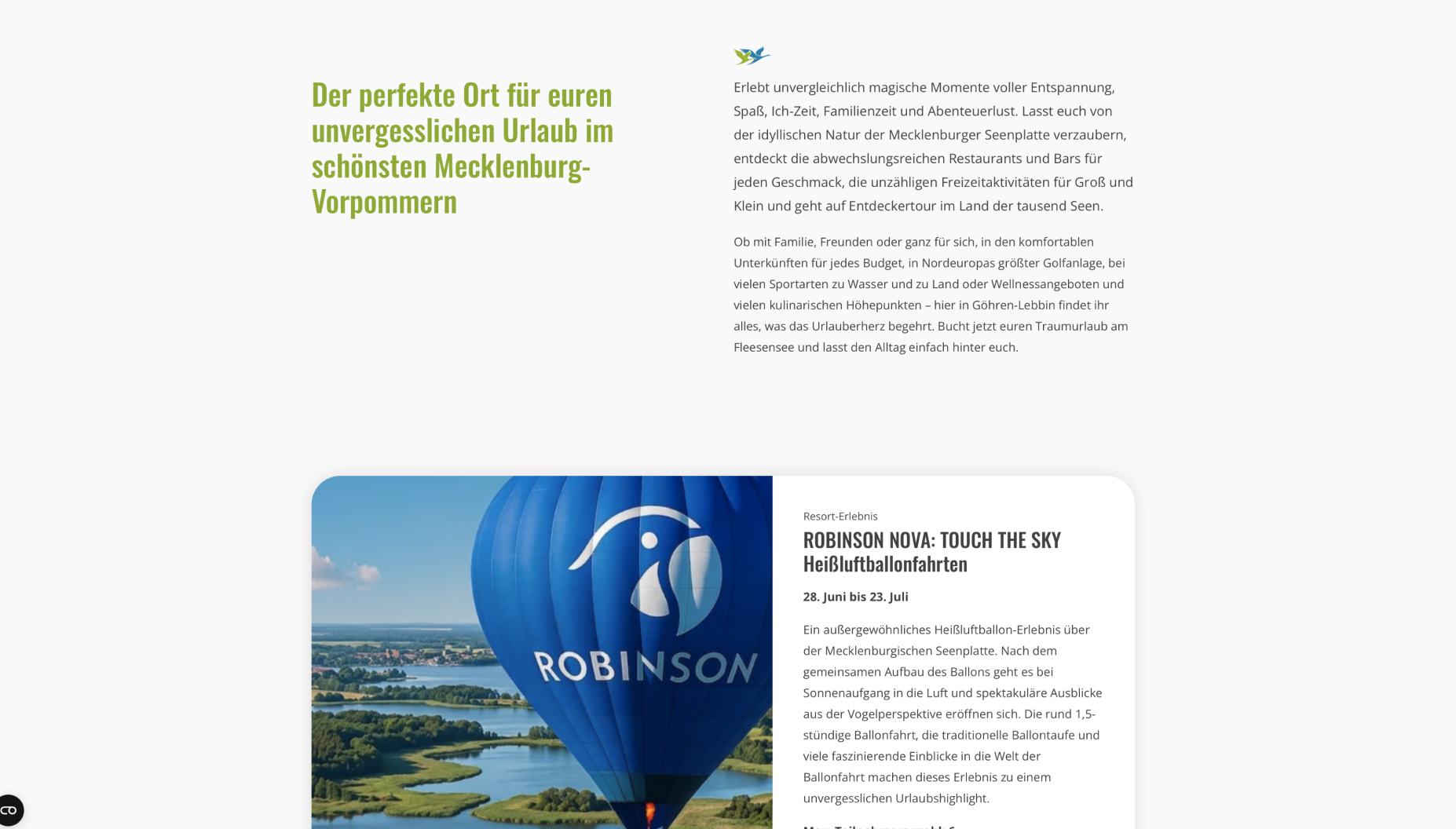 FLOW4 Webdesign Referenz Kunde Fleesensee. Projekt Fleesensee.de blog