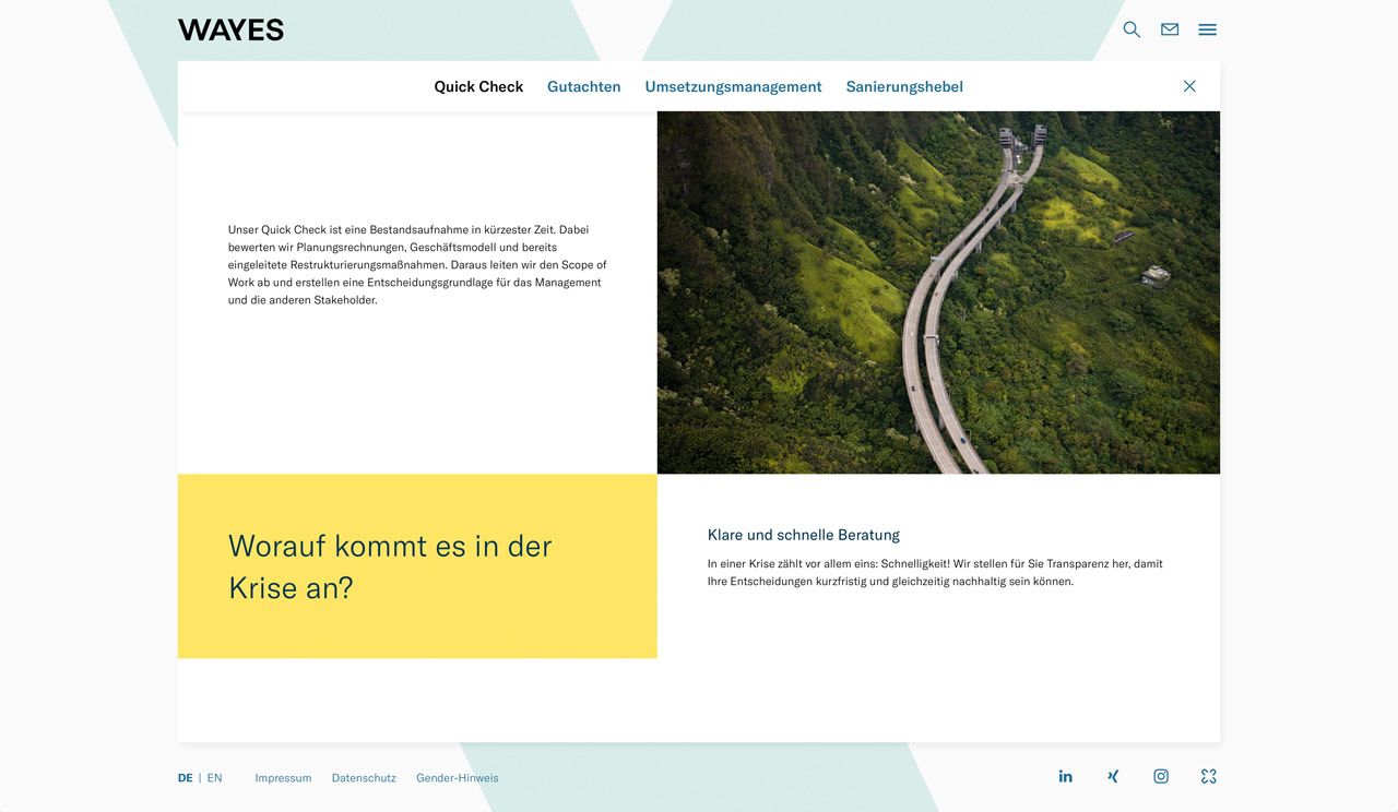 Webdesifn Referenz für Wayes im Auftrag der Peter Schmidt Group